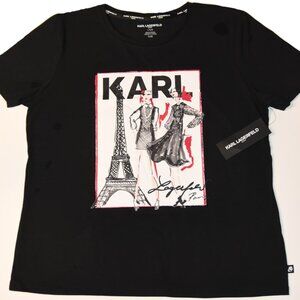 Karl Lagerfeld (Black) T-Shirt for women! Size - L